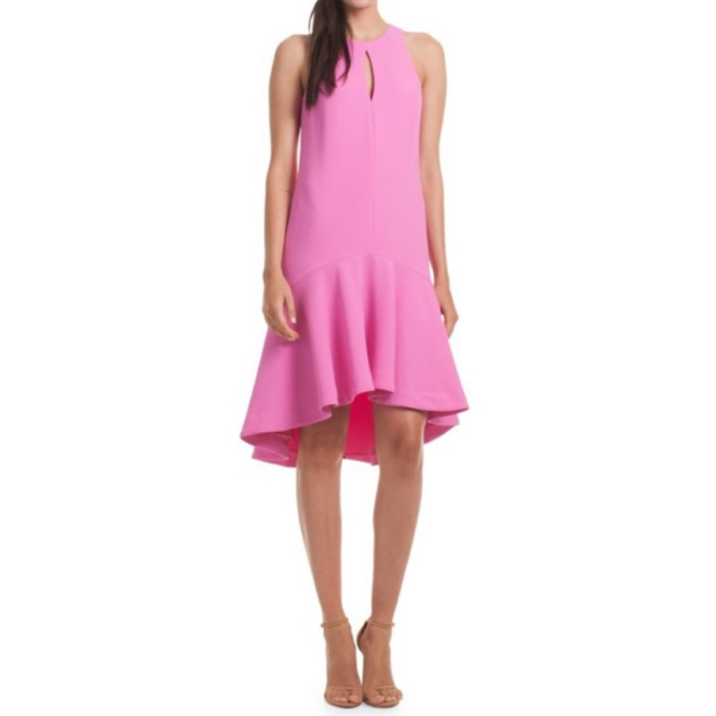 Trina Turk Petal Shift Flounce Dress Orchid Pink 0